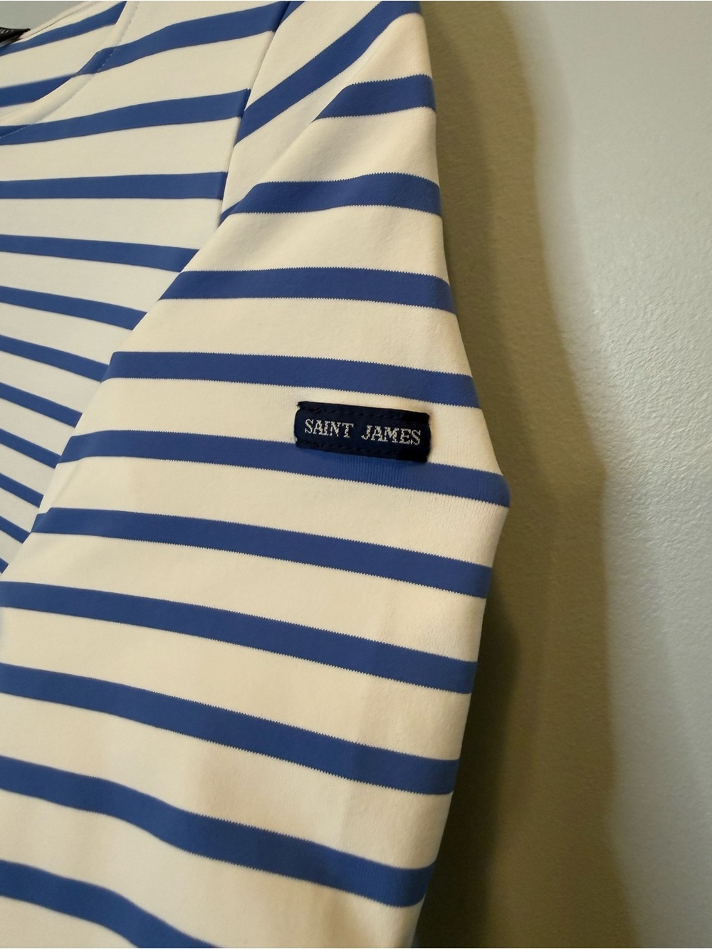 Saint James Galathee II Breton Striped Top Blue White Size 6 Nautical French - Picture 4 of 6